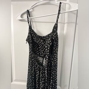 Black Floral Spaghetti Strap Jumper